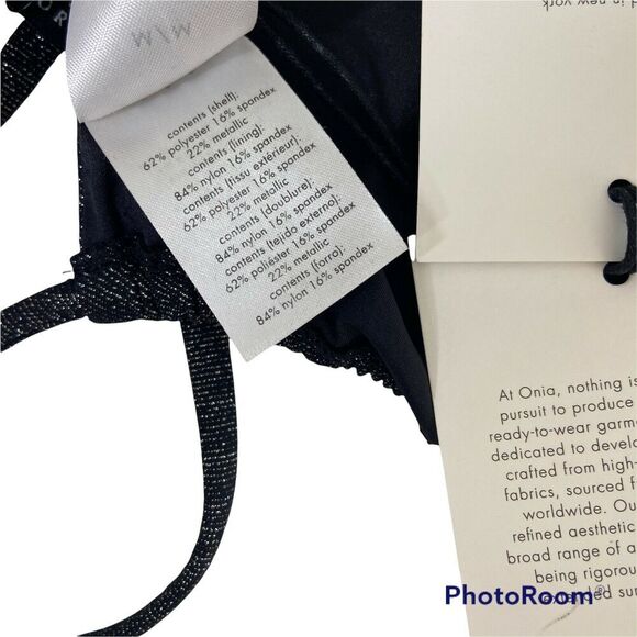 Onia Avery Bikini Top Black Metallic Size Medium - Picture 7 of 11